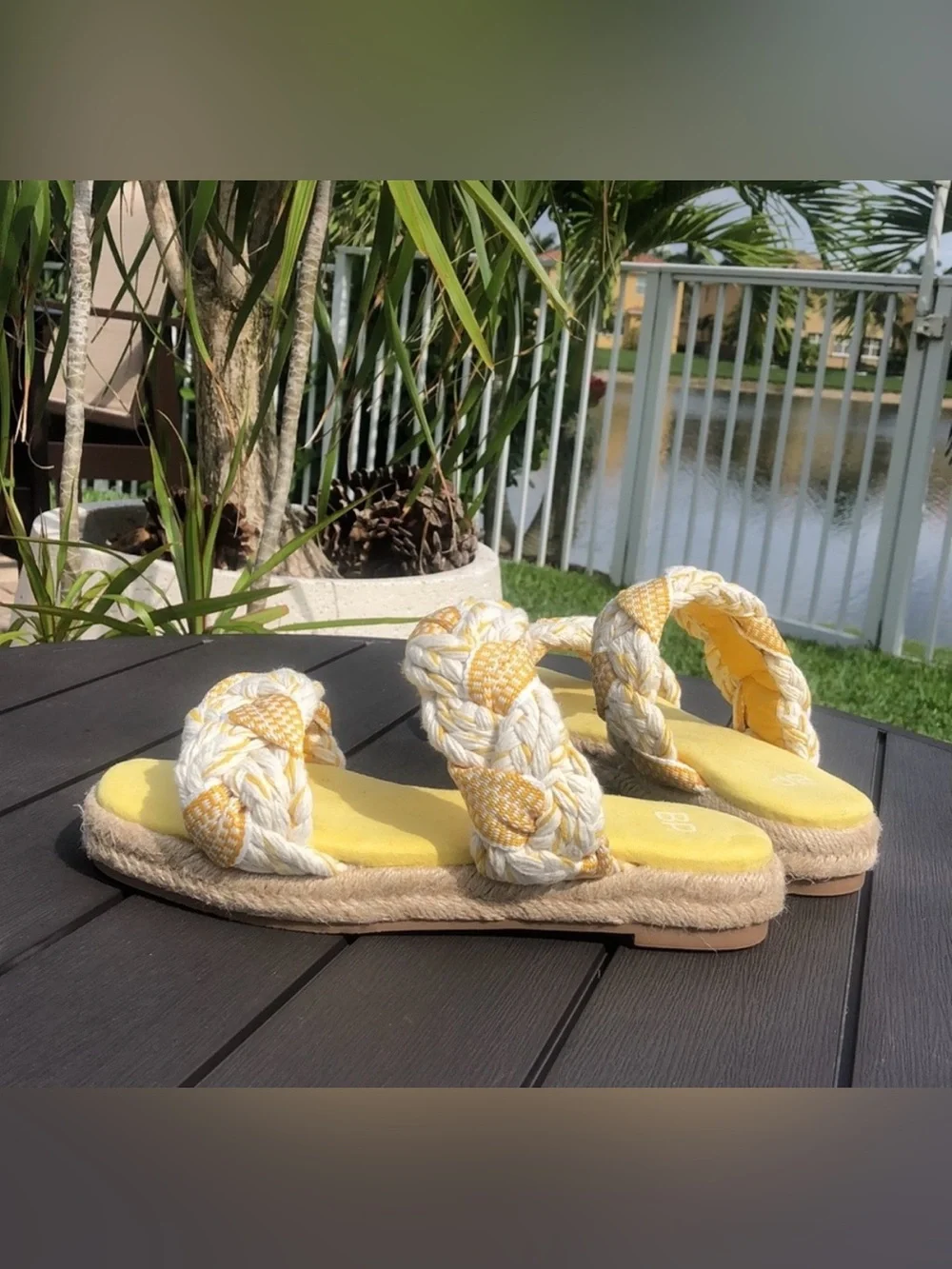 bp. Yellow Braided Espadrille Sandals New Size 6